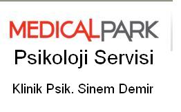 Klinik Psikolog Sinem Demir Medical PARK Fatih / İstanbul