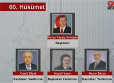 İşte 60. Hükümetin kabinesi