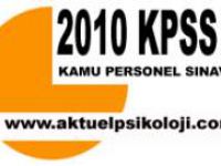 KPSS-2010/2 Tercih Kılavuzu